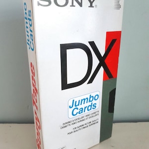 Vintage Sony DX Jumbo-Karten, VHS-Bandgröße