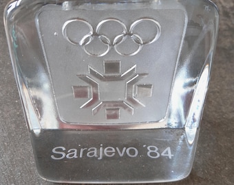 Paperweight Sarajevo 84 Olympic Games - glass