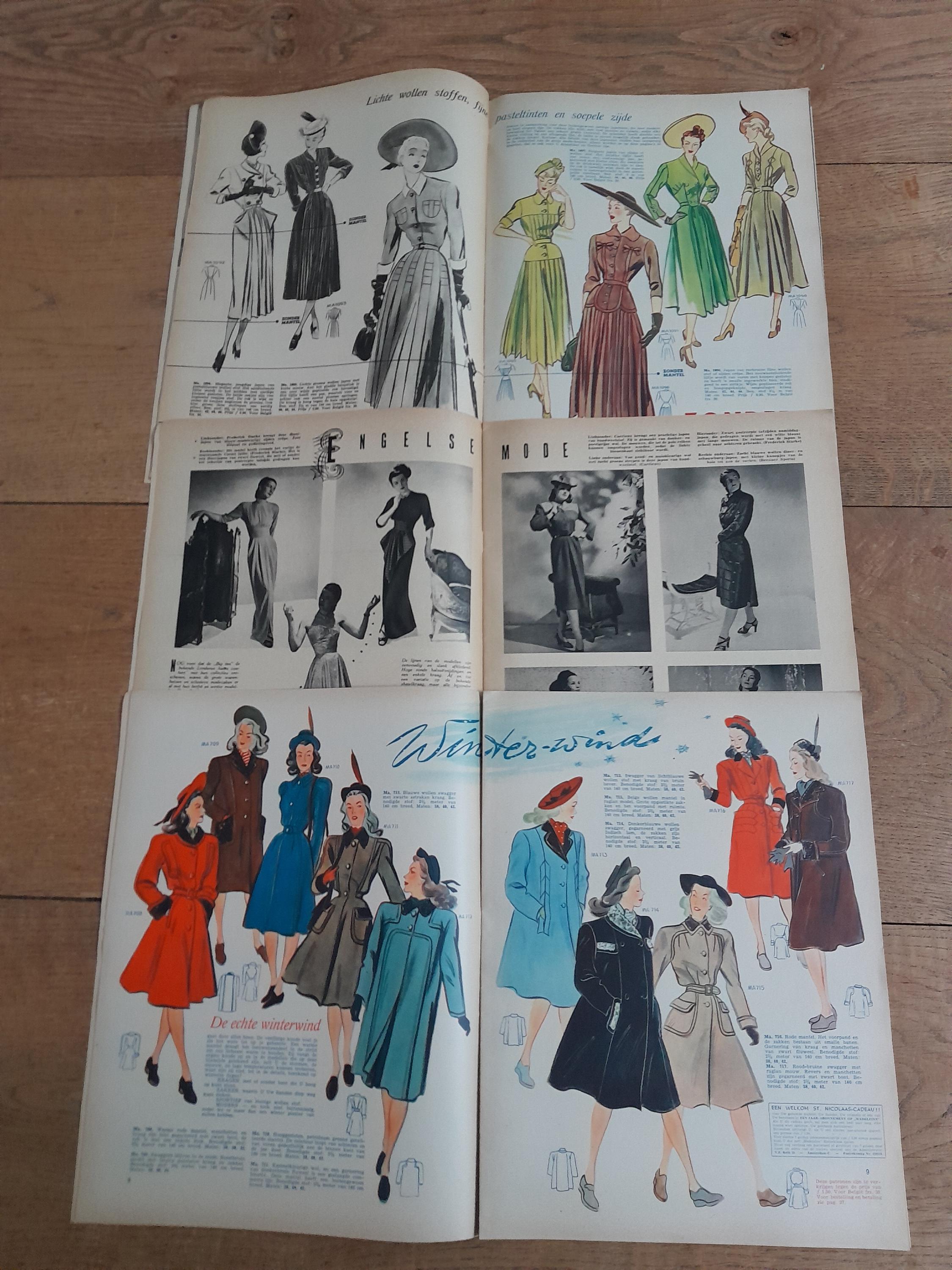 Set of 3 Madeleine Vintage Dutch Fashion Magazines 1947 1948 - 40s