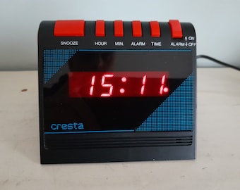 Vintage Spartus Digital Alarm Clock | 80s Beige LED Snooze Clock - Etsy ...