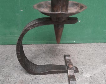 vintage cast iron candle holder - brutalist