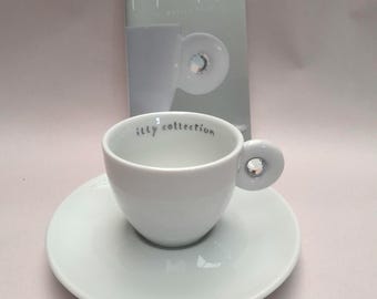 2 ORIGINAL ILLY Espresso Tassen mit Untertassen und rotem Logo EUR 19,99 - DE