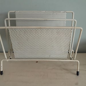 vintage perforated metal envelope holder - Mategot style - pilastro