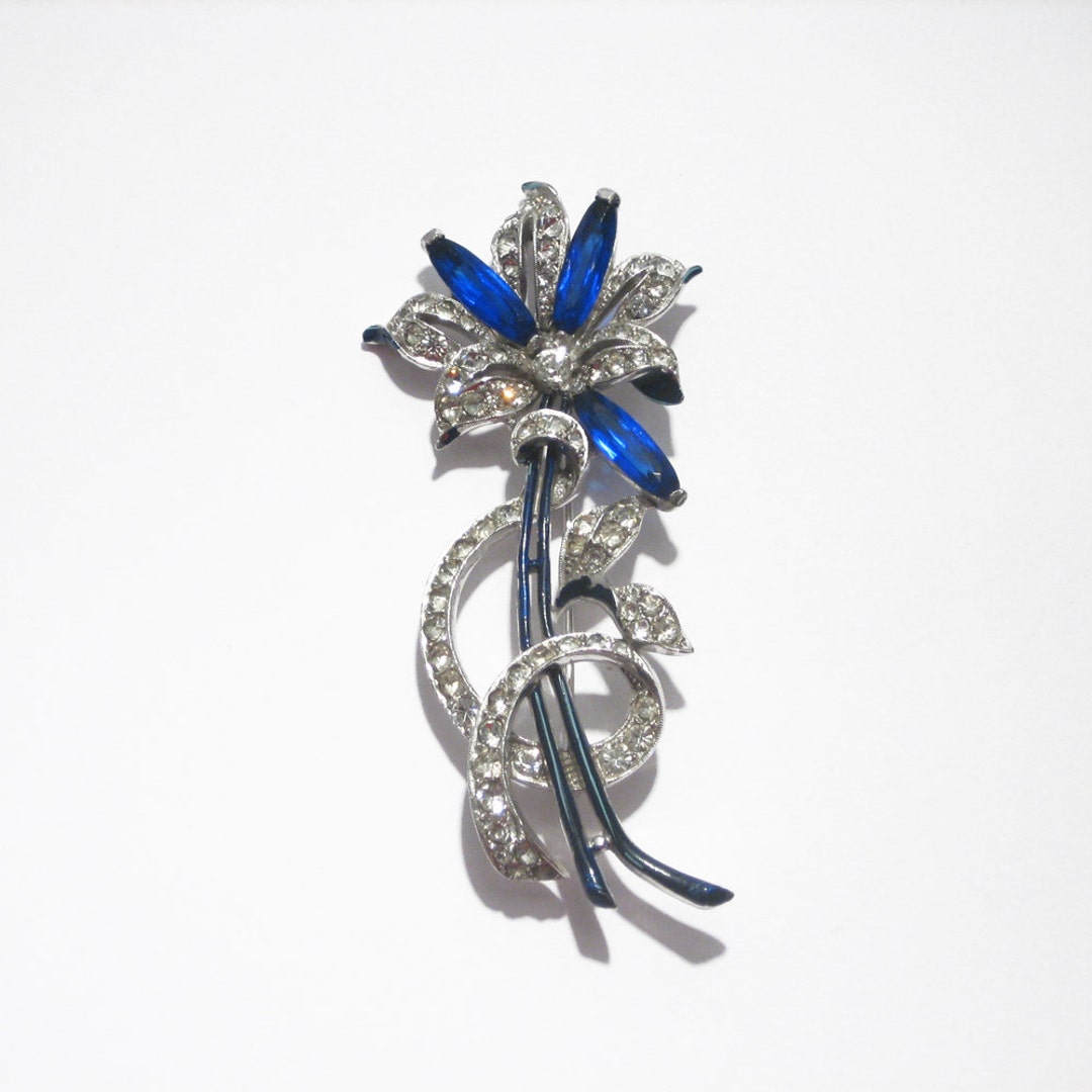 トリフォリ　ビンテージ Enameled Flower Pin/trifari, 1930s, USA // Retro Brooch - Etsy