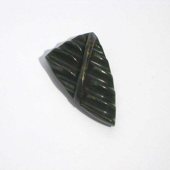 Dark Green Bakelite Clip, 1930s, USA