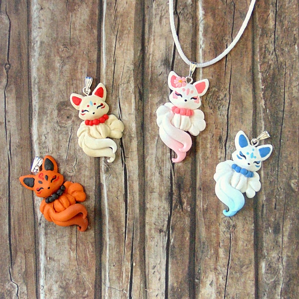 Collana Kitsune Fox - Collana Volpe a nove code - Kitsune Fox - Volpe a nove code - Gioielli in argilla polimerica - Gioielli unici - Gioielli fatti a mano
