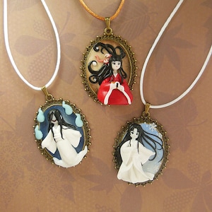 Japanese Folklore Necklace - Halloween Jewelry - Halloween Necklace - Ghost Necklace - Ghost Jewelry - Japanese Demon