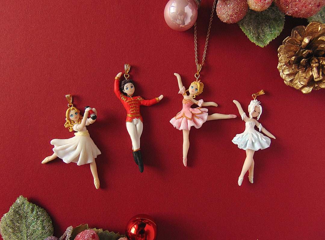 The Nutcracker Jewelry Collection Polymer Clay Ballerina Necklace Christmas Jewelry Etsy