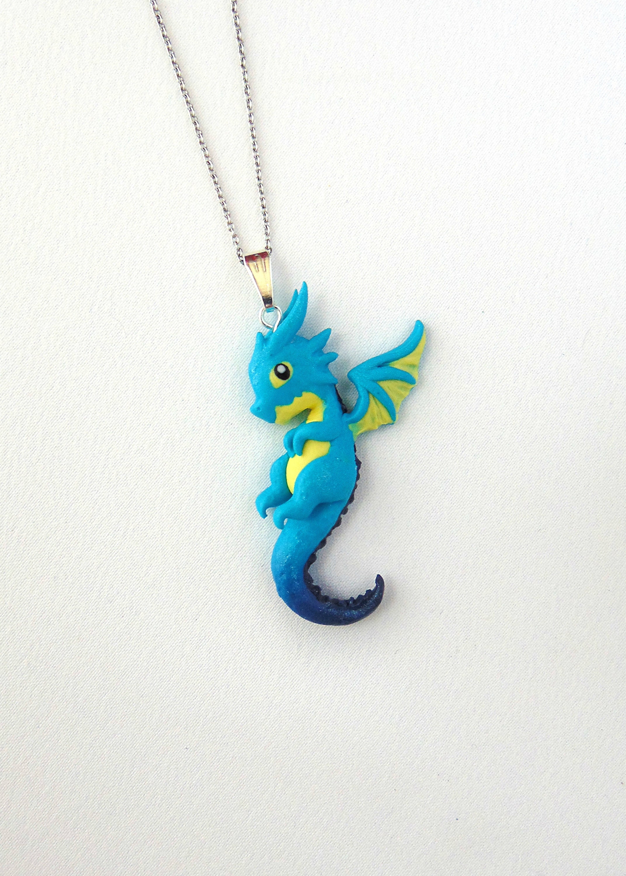 Whimsical Dragon Sitting on Gemstone, Fun, Mystical, Interesting, Gifts for Her, Handmade Jewelry, Polymer Clay Necklace , Everyday Jewelry