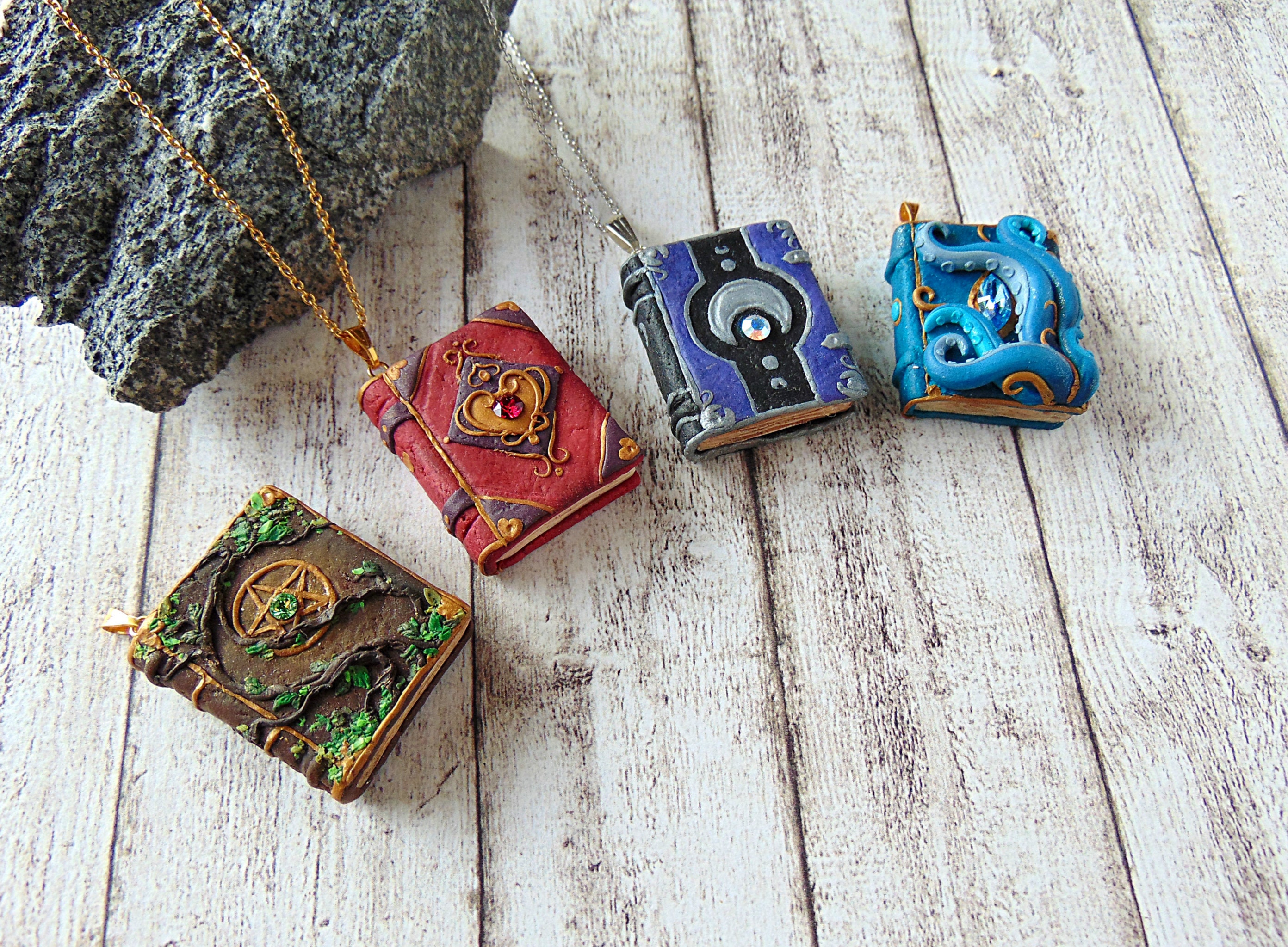 Antique Book Charms from Polymer clay by WindySunset on DeviantArt