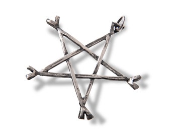 Handmade ecosilver, natural looking Pentacle