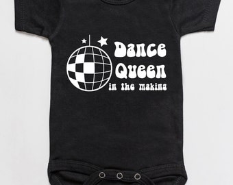 Dance Queen in the making baby bodysuit romper black