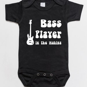 Bass Player in the making baby bodysuit romper black