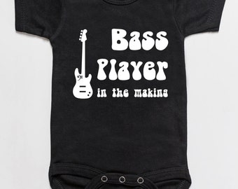 Bass Player in the making baby bodysuit romper black