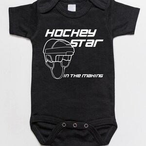 Hockey Star in the making baby bodysuit romper black