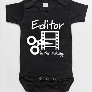 Editor in the making baby bodysuit romper black