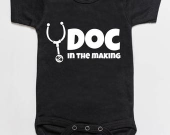 Doc Doctor in the making baby bodysuit romper black