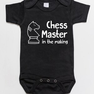Chess master in the making baby bodysuit romper black
