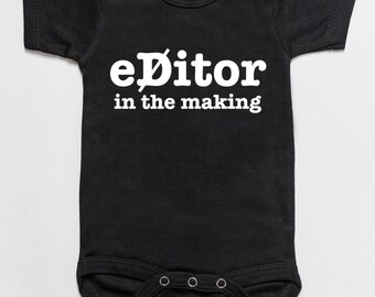 Editor in the making baby bodysuit romper black