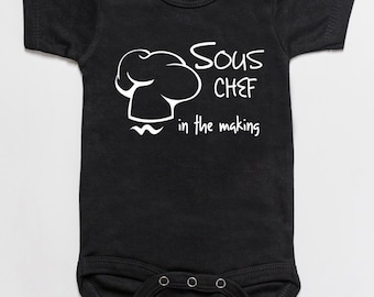 Sous Chef in the making baby bodysuit romper black