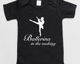 Ballerina in the making baby t-shirt black