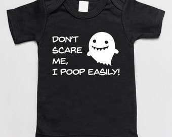 Don't scare me I poop easily baby t-shirt black