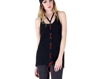 Lace Up Corset Front Tank Top