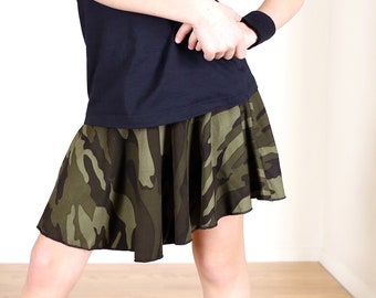 SALE !!!!! Girls Green Camo Flare Skirt ...Super soft and cute