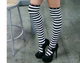 Studded Striped Boot Socks