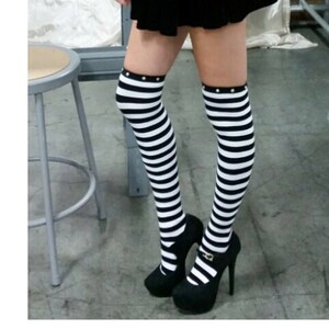 Studded Striped Boot Socks