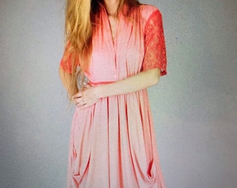 Lace Sleeve Pastel Goth Goddess Pocket Dress