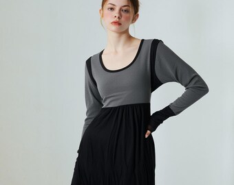 Black Acid wash, BabyDoll Dress  Cotton Jersey Dress size medium