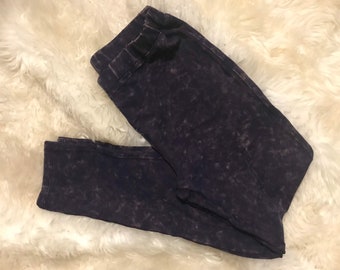 SALE! Grunge Purple printed acid wash leggings with studded  pocket