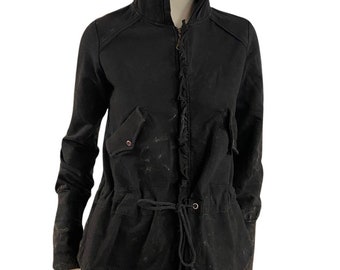 Last One! Black acid wash, Brighton zip up  jacket size XS/Small