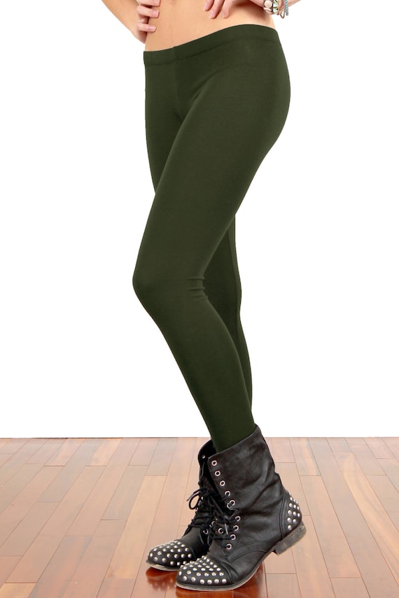 Dark Olive Green Leggings -  Canada