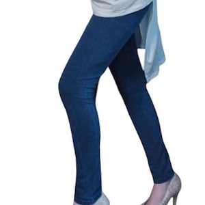 Blue  Acid Wash Leggings