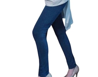 Blue  Acid Wash Leggings