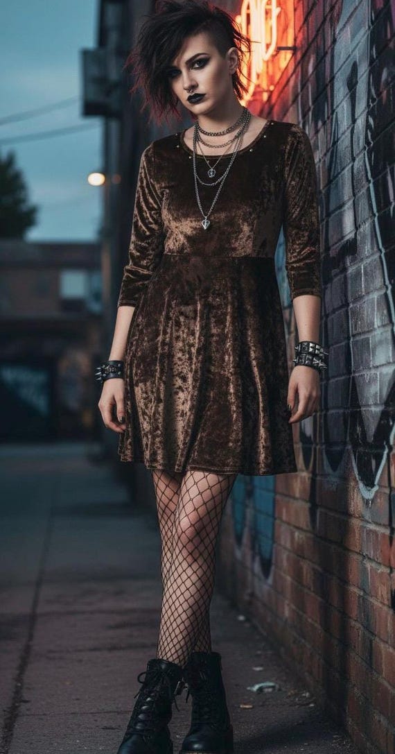 brown velvet skater dress CORDUROY SKATER DRESS