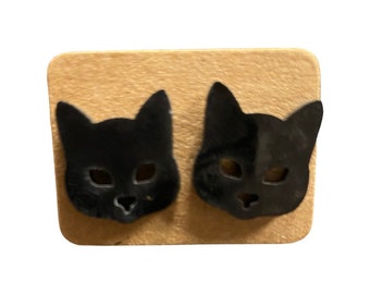 Black cat earrings