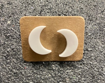 White Moon Earrings