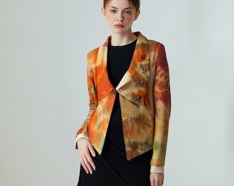Tie Dye  Cotton Boho  Blazer, Size Small