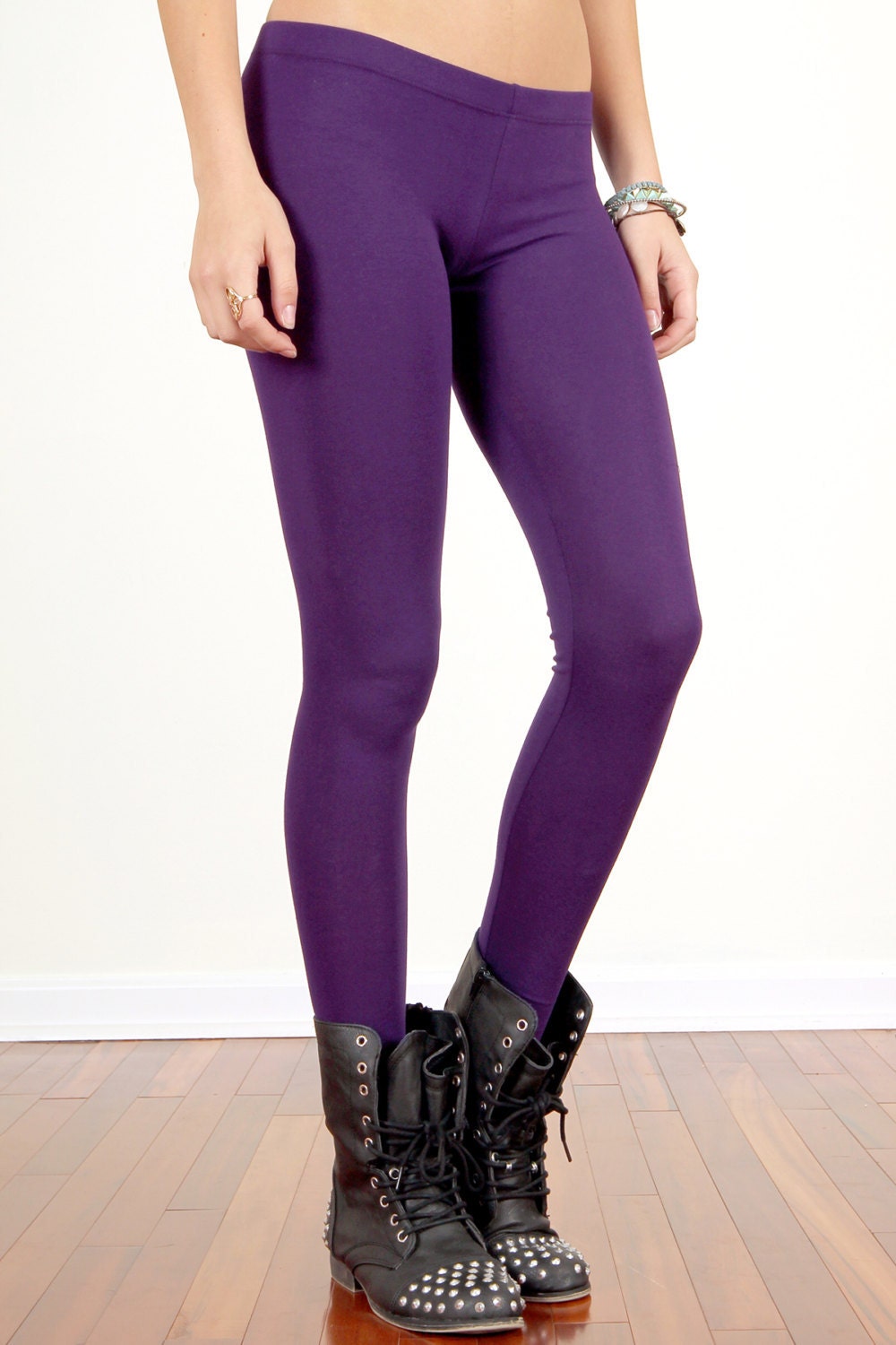purple leggings and top