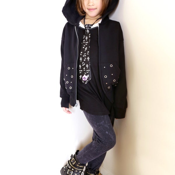 SALE! Punk Rock Kids' Studded Knit Fleece Children's Hoodie