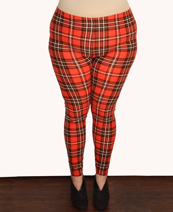 plus size checkered leggings