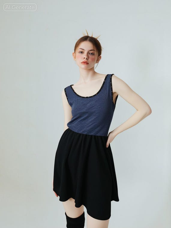 black acid wash dress Black Acid Wash Dress 2XL