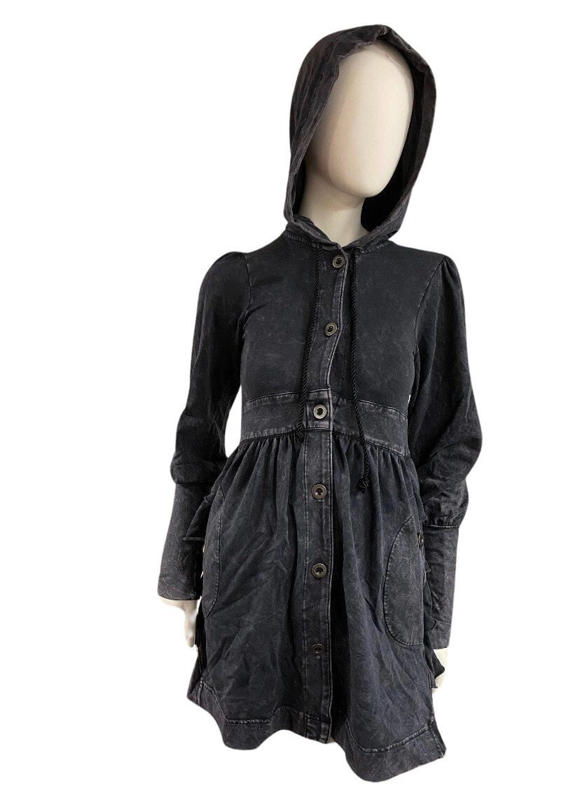 Last One! Acid Washed Hooded Goth Guess of the Night Jacket Size