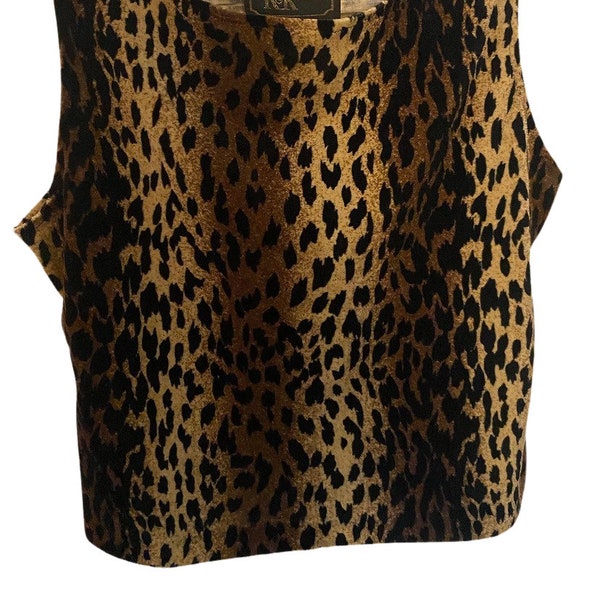 Vintage 90er Jahre Samt Leopard RK Originals Tank