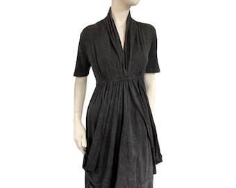 Grecian Goddess Pocket Dress - Black acid wash