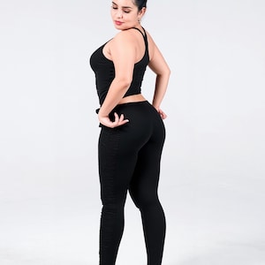 Leggings with Smocked Side Panel
