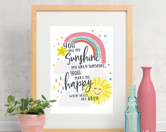 Happy Sunshine Nursery Art Print